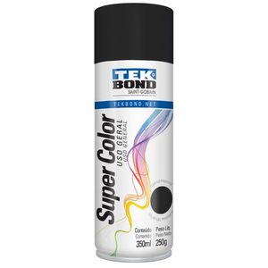 TINTA SPRAY PARA USO GERAL 350ML/250G TEKBOND PRETO-BRILHANTE